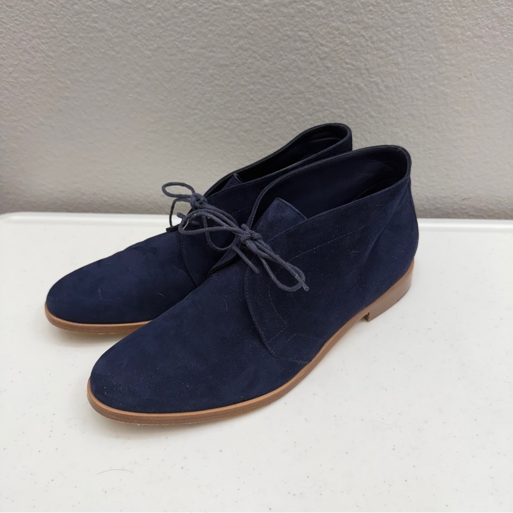 Jenni Kayne Shoes Size 8 Navy Suede Ankle Booties Size 38.5